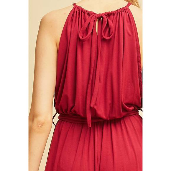 NEW ENTRO day to night jumpsuit in cranberry - Picture 5 of 6
